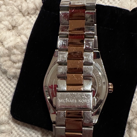 Michael Kors Red Dial Silver and Gold Women's Watch - Picture 3 of 6